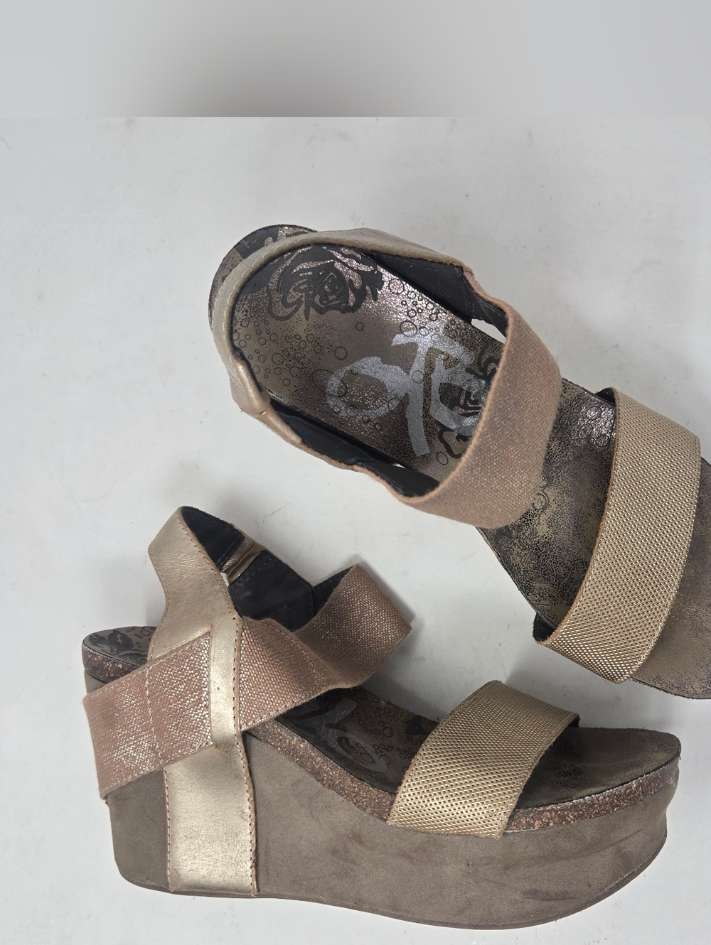 OTBT Bushnell Open Toe Slip On Slingback Wedge Sandals Women's Size 5.5